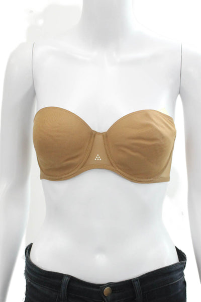 Simone Perele Womens Strapless Under Wire Bra Acorn Brown Size 32 D