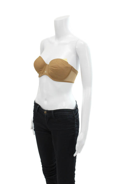 Simone Perele Womens Strapless Under Wire Bra Acorn Brown Size 32 D