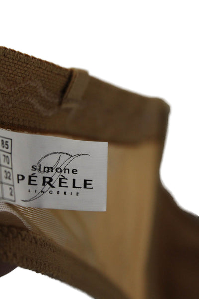 Simone Perele Womens Strapless Under Wire Bra Acorn Brown Size 32 D