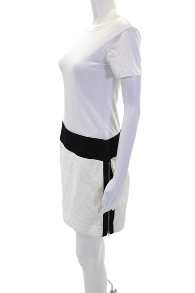 Helmut Lang X Barney's New York Womens Cotton Blend Mini Skirt White Size 10