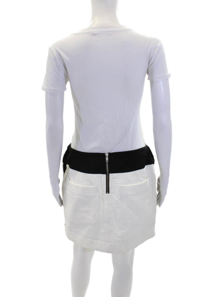Helmut Lang X Barney's New York Womens Cotton Blend Mini Skirt White Size 10