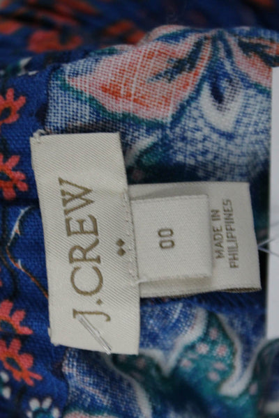 J Crew Women's Elastic Waist Pull-On Pocket Flat Front Floral Shorts Size 00