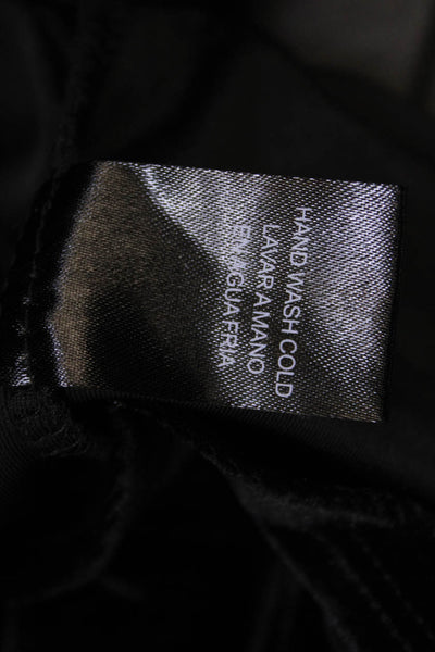 Ellison Womens Velvet Round Neck Pullover Short Sleeve Blouse Top Black Size S