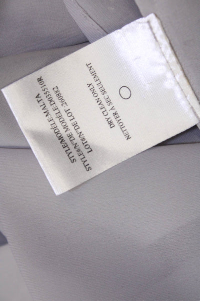 Theory Womens Semi-Sheer Collared Sleeveless Button Up Blouse Top Gray Size P
