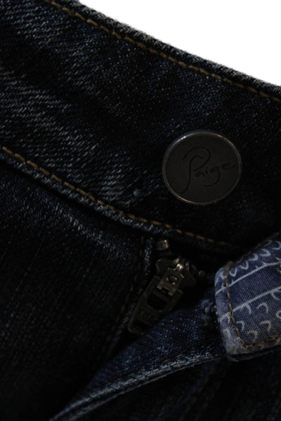 Paige Womens Cotton Denim Five Pocket Knee Length Bermuda Shorts Blue Size 28
