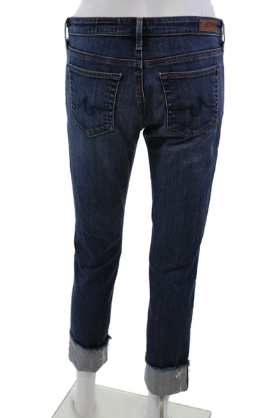 AG Adriano Goldschmied Womens Cotton Blend Mid-Rise Straight Jeans Blue Size 28