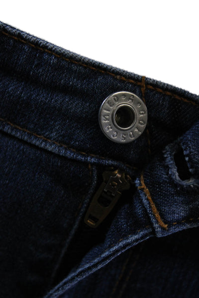 AG Adriano Goldschmied Womens Cotton Blend Mid-Rise Straight Jeans Blue Size 28