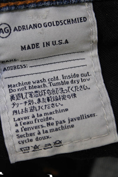 AG Adriano Goldschmied Womens Cotton Blend Mid-Rise Straight Jeans Blue Size 28