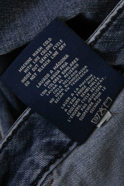 Seven 7 Womens Cotton Blend Four Pocket Mid-Rise Cropped Jeans Blue Size 6