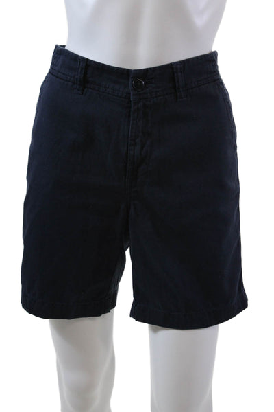J Crew Womens Cotton 4 Pocket Button Closure Mid-Rise Chino Shorts Navy Size 4