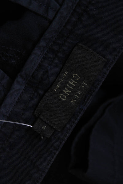 J Crew Womens Cotton 4 Pocket Button Closure Mid-Rise Chino Shorts Navy Size 4