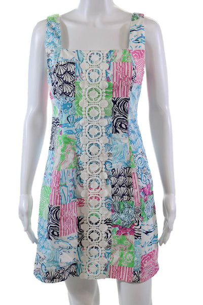 Lilly Pulitzer Womens Cotton Nautical Graphic Printed Mini Dress White Size 2