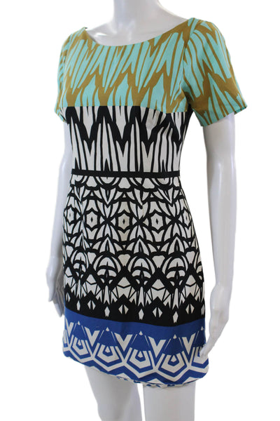 Plenty by Tracy Reese Womens Cotton Abstract Printed Mini Dress Black Size S