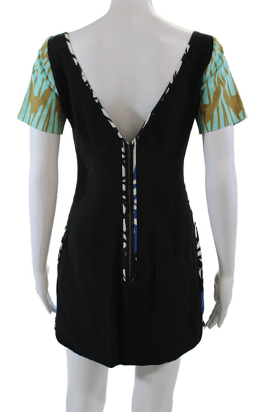 Plenty by Tracy Reese Womens Cotton Abstract Printed Mini Dress Black Size S