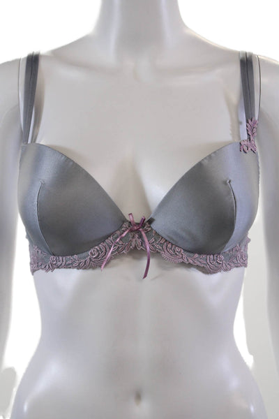 Antinea Womens Adjustable Strap Underwired Full Coverage Bra Blue Size 32D
