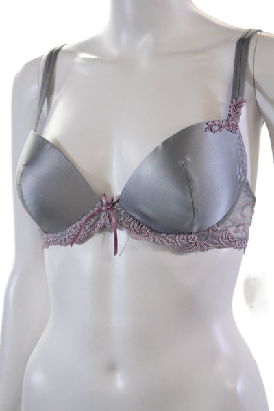 Antinea Womens Adjustable Strap Underwired Full Coverage Bra Blue Size 32D