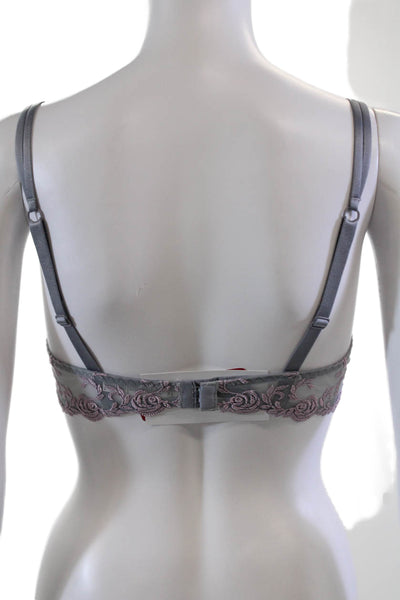 Antinea Womens Adjustable Strap Underwired Full Coverage Bra Blue Size 32D