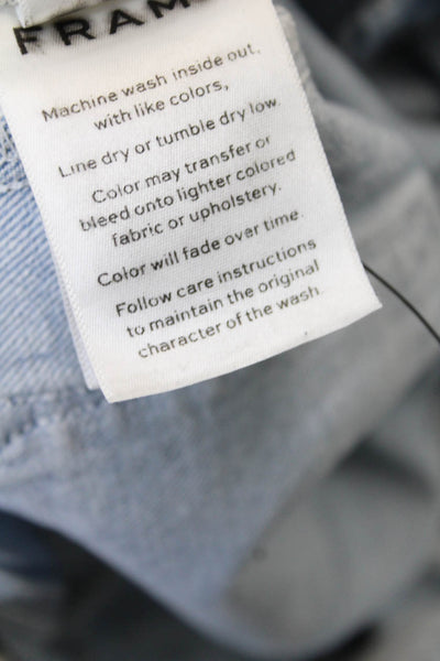 Frame Womens Cotton Colorblocked Raw Hem Detail Flared Jeans Blue Size 24