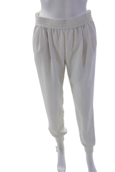 Joie Womens Pleated Waist Pocketed Tapered Leg Casual Pants White Size XS