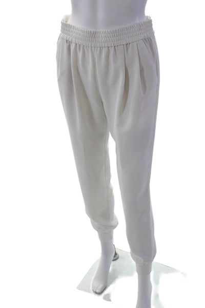 Joie Womens Pleated Waist Pocketed Tapered Leg Casual Pants White Size XS