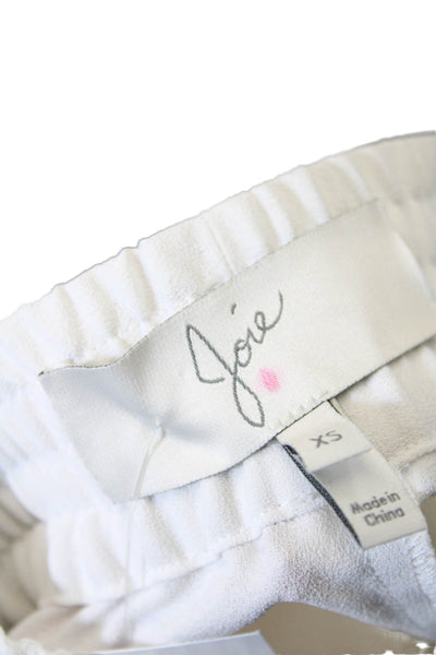 Joie Womens Pleated Waist Pocketed Tapered Leg Casual Pants White Size XS