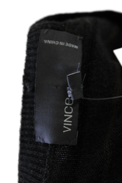 Vince Mens Wool Long Sleeve Striped Pullover Sweater Gray Brown Black Size L
