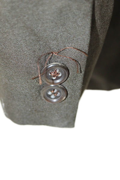 Jil Sander Mens Wool Three Button Long Sleeve Lined Blazer Dark Brown Size 50R