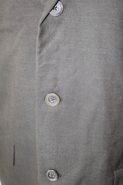 Jil Sander Mens Wool Three Button Long Sleeve Lined Blazer Dark Brown Size 50R