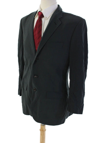 Helmut Lang Mens Wool Three Button Notch Collar Lined Blazer Dark Green Size 52