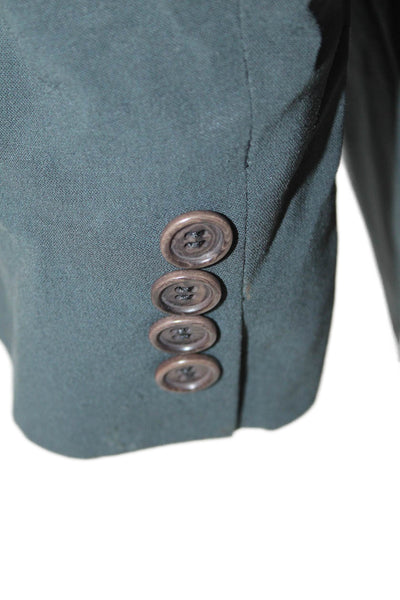 Helmut Lang Mens Wool Three Button Notch Collar Lined Blazer Dark Green Size 52
