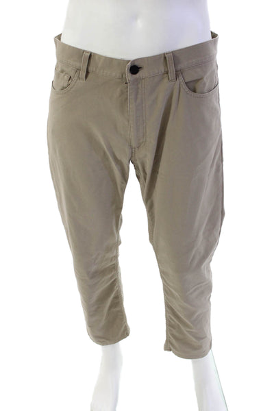Theory Men's Five Pocket Button Closure Straight Leg Pants Beige Size 34