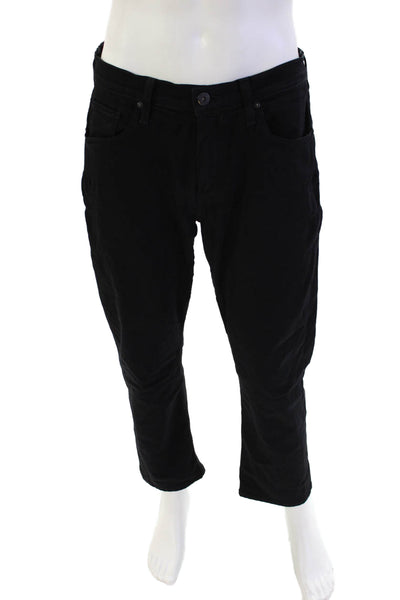 Paige Men's Five Pocket Button Closure Straight Leg Jean Pants Black Size 33