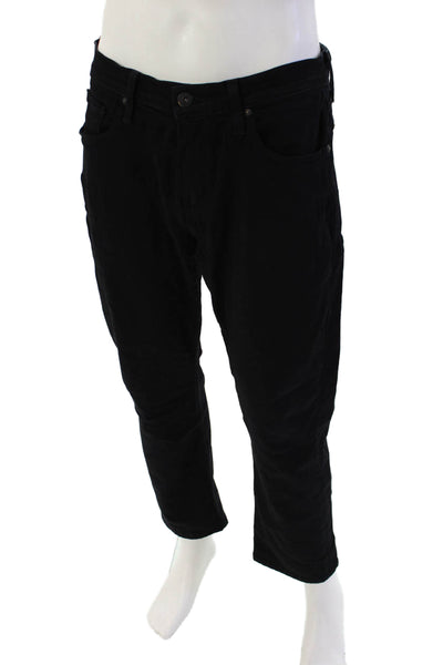 Paige Men's Five Pocket Button Closure Straight Leg Jean Pants Black Size 33