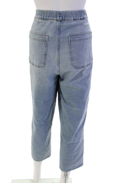 Madewell Womens Cotton Stretch High-Waisted Tapered Denim Pants Blue Size M