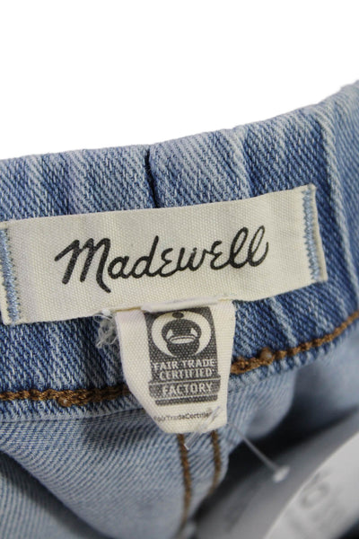 Madewell Womens Cotton Stretch High-Waisted Tapered Denim Pants Blue Size M