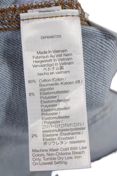 Madewell Womens Cotton Stretch High-Waisted Tapered Denim Pants Blue Size M
