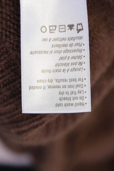 Paige Black Label Womens Wool Turtleneck Cold Shoulder Sweater Brown Size S