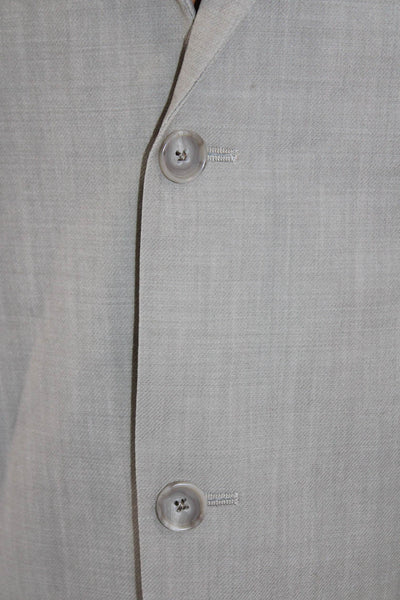Saks Fifth Avenue Men's Long Sleeves Lined Two Button Basic Jacket Beige Size 42