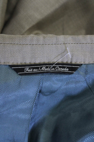 Saks Fifth Avenue Men's Long Sleeves Lined Two Button Basic Jacket Beige Size 42