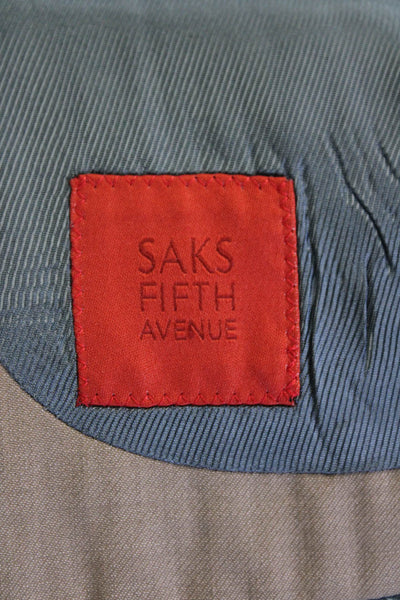 Saks Fifth Avenue Men's Long Sleeves Lined Two Button Basic Jacket Beige Size 42