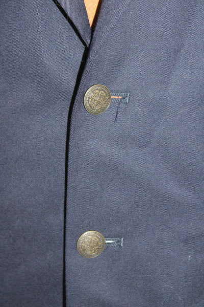 Oscar de la Renta Men's Long Sleeves Lined Button Basic Blazer Navy Blue Size 40