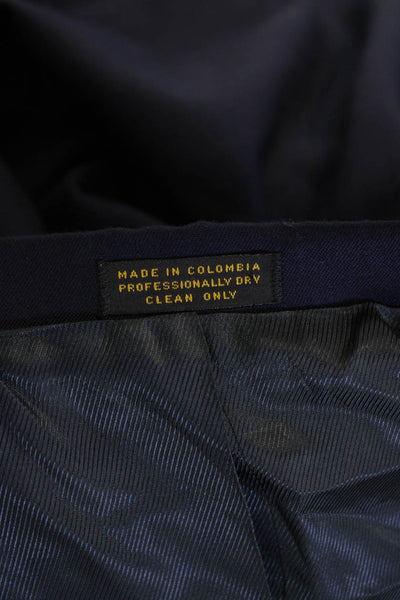 Oscar de la Renta Men's Long Sleeves Lined Button Basic Blazer Navy Blue Size 40