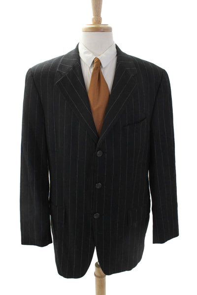Ralph Ralph Lauren Men's Long Sleeves Blazer Jacket Pinstroiped Black Size 42