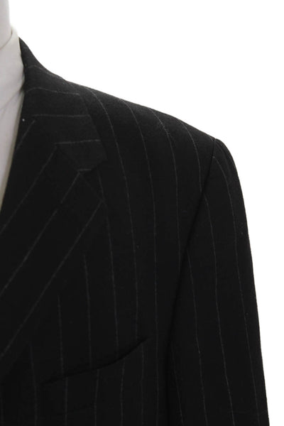 Ralph Ralph Lauren Men's Long Sleeves Blazer Jacket Pinstroiped Black Size 42