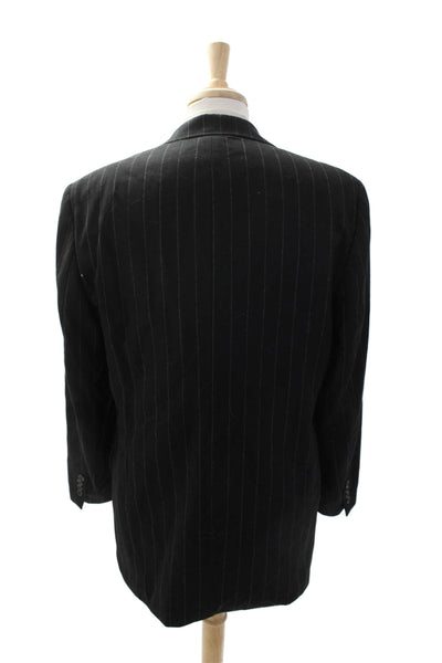 Ralph Ralph Lauren Men's Long Sleeves Blazer Jacket Pinstroiped Black Size 42