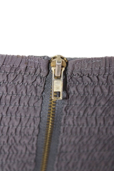 Parker Womens Silk Strapless Sweetheart Neckline Zipped Peplum Top Gray Size XS