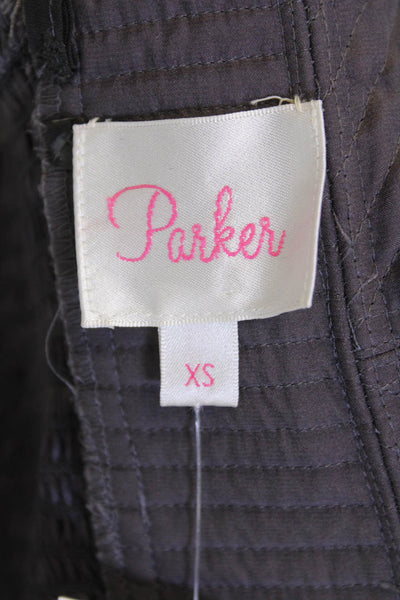 Parker Womens Silk Strapless Sweetheart Neckline Zipped Peplum Top Gray Size XS