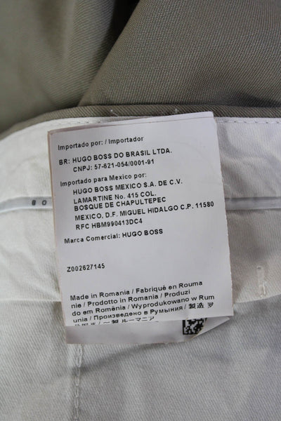 Boss Hugo Boss Mens Wool Pleated Straight Leg Dress Pants Brown Size 33R