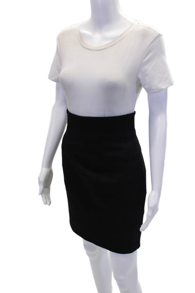 Row Womens Elastic Waist Textured Lined Bandage Skirt Black Size 08
