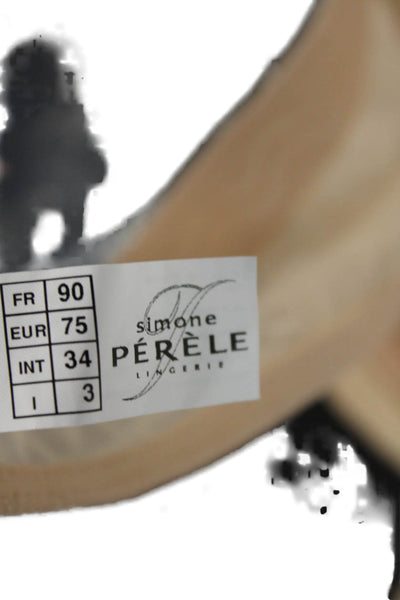 Simone Perele Womens Pearl Detail Strapless Under Wire Bra Beige Size 34 A